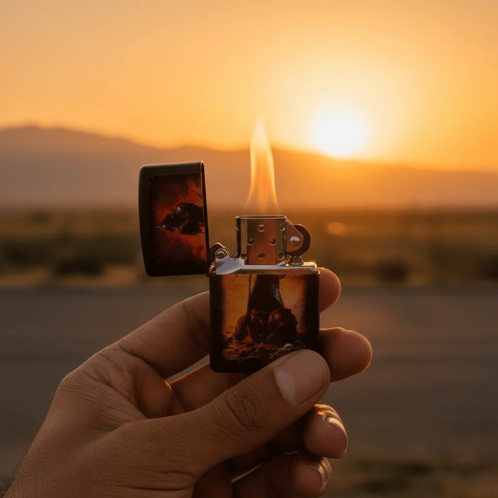 Zippo Black Flip Top Refillable Metal Lighter Frank Frazetta Death Dealer Artwork Windproof 6×4 cm - Image 4