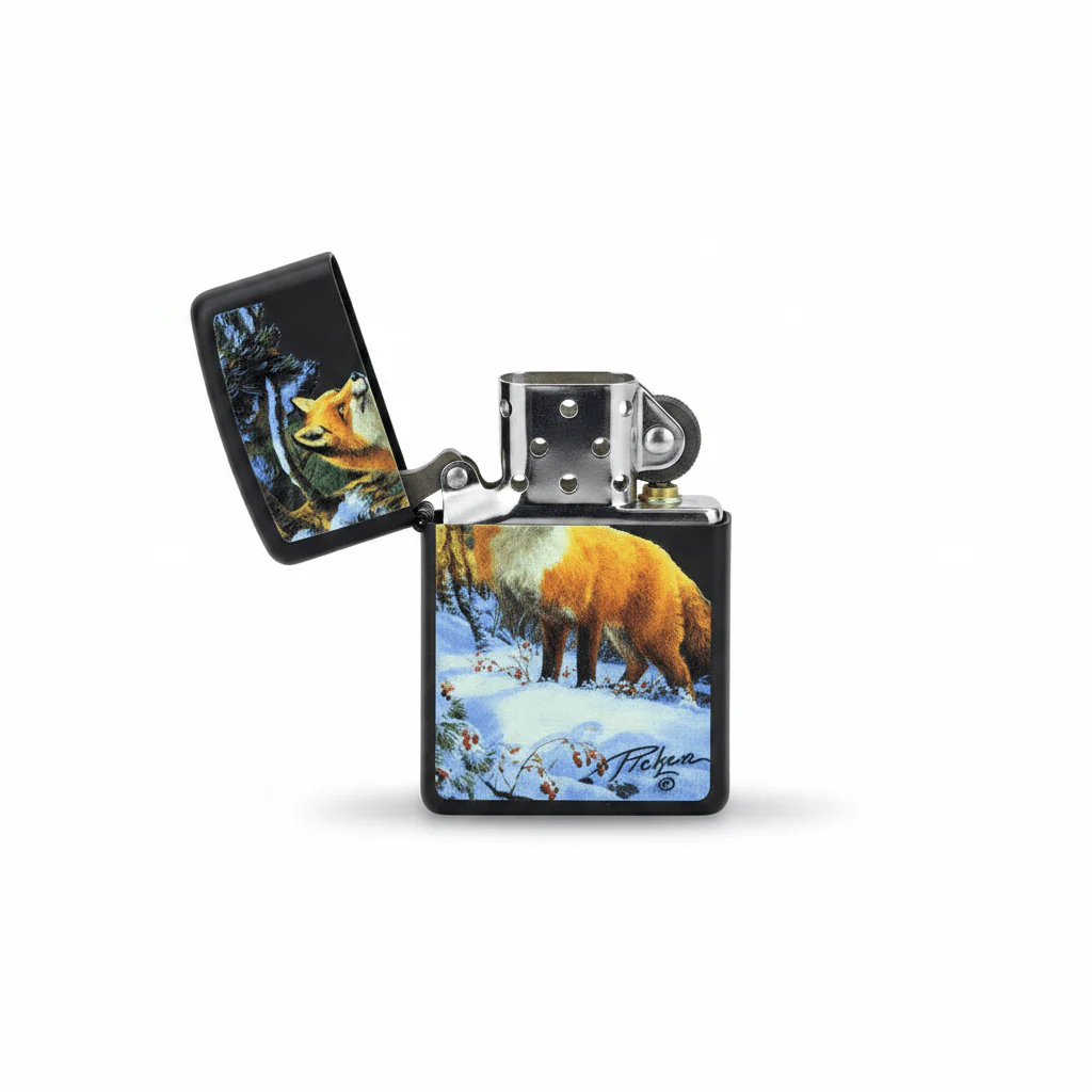 Zippo Black Flip Top Refillable Metal Lighter Linda Picken Artwork Premium Collectible 6×4 cm - Image 4