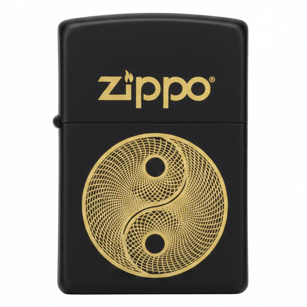 Zippo Black Metal Lighter with Golfer Sports Theme Design, Flip-Top Refillable Windproof (6×4 cm)