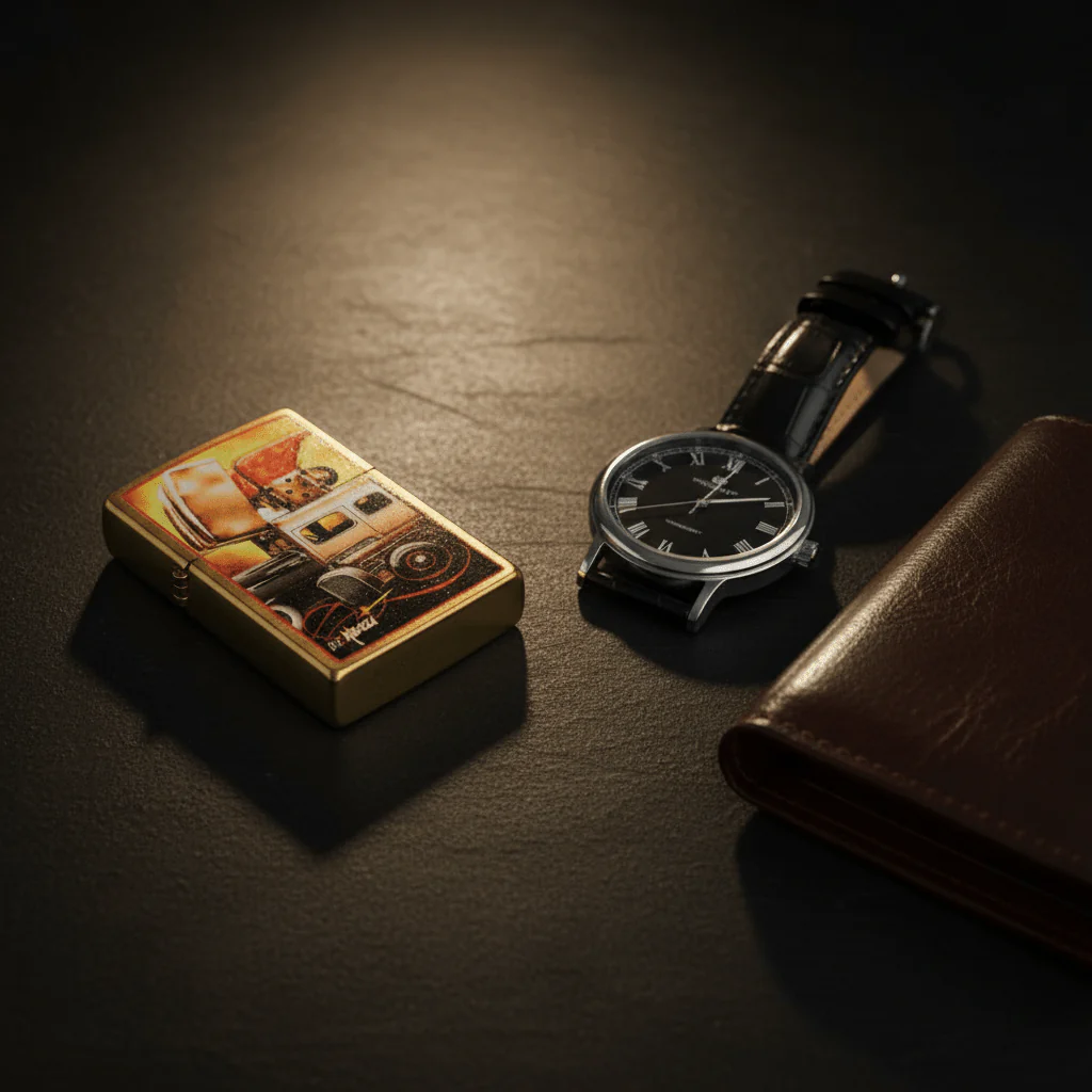 Zippo Gold Flip Top Refillable Metal Lighter Mazzi Zippo Car Artwork Premium Finish 6×4 cm - Image 2