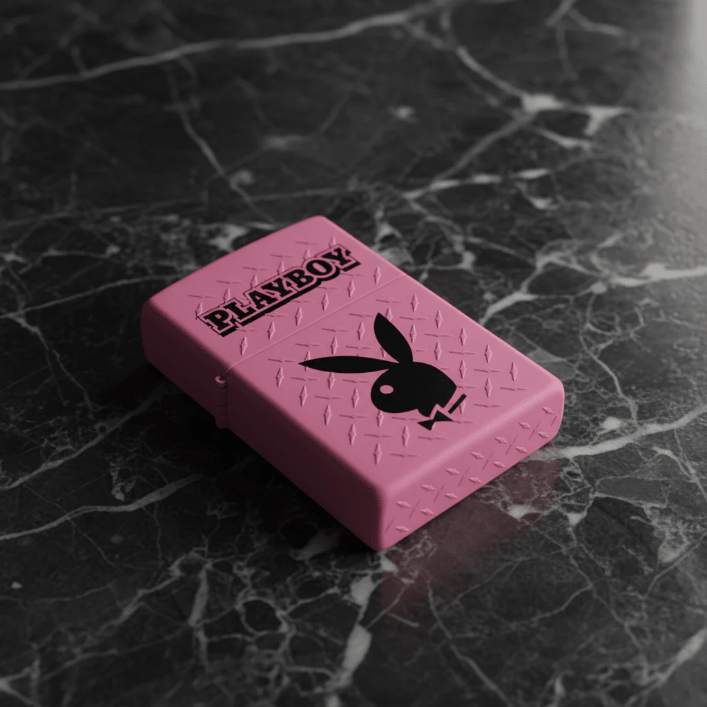 Zippo Pink Flip Top Refillable Metal Lighter Playboy Inspired Design Stylish Gift 6×4 cm - Image 2