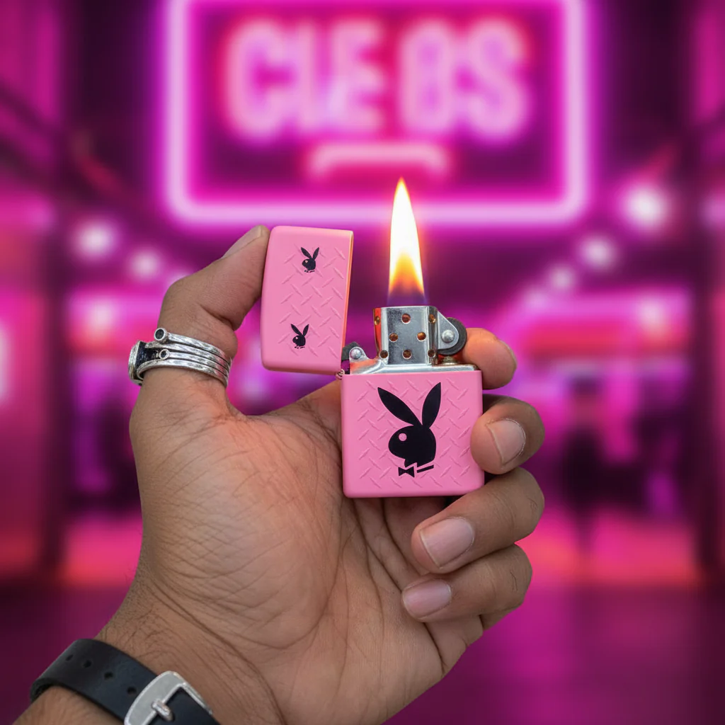 Zippo Pink Flip Top Refillable Metal Lighter Playboy Inspired Design Stylish Gift 6×4 cm - Image 4