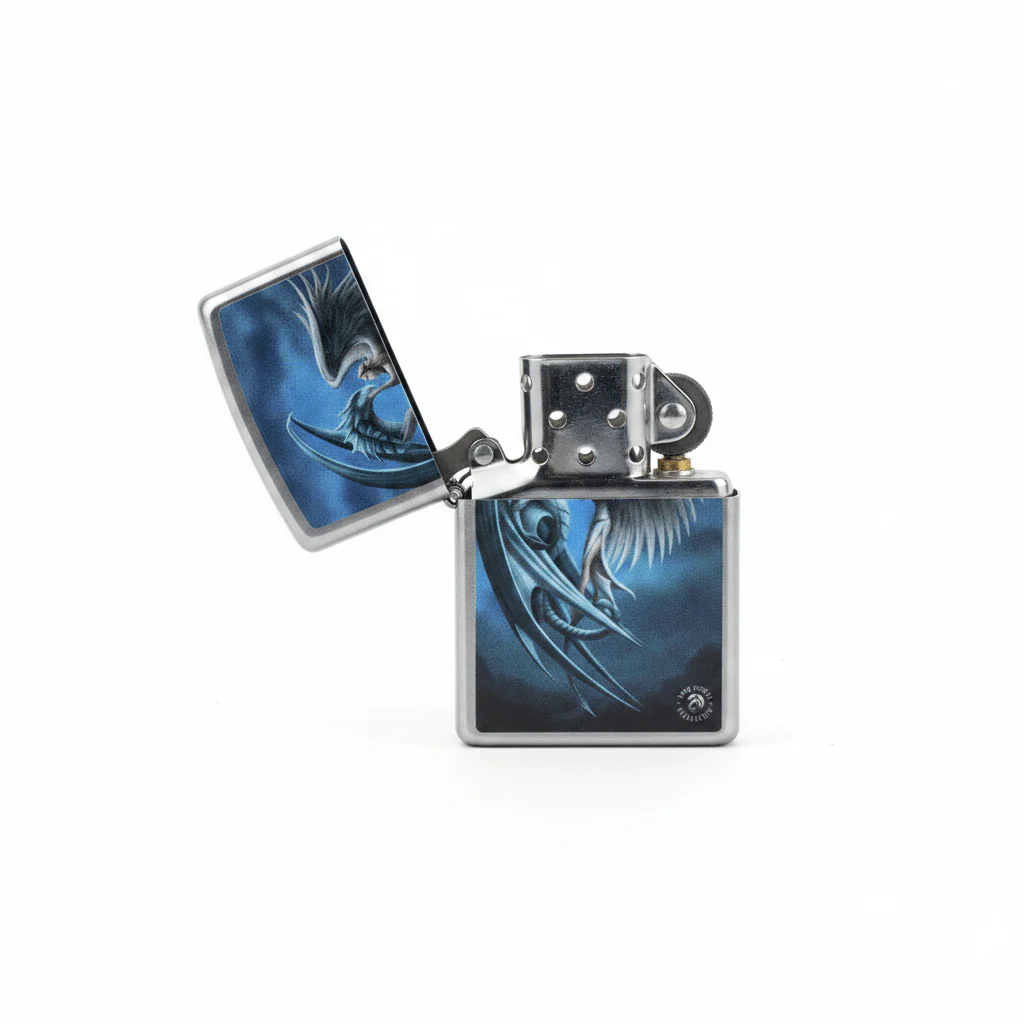 Zippo Silver Flip Top Refillable Metal Lighter Anne Stokes Collection Design  Fantasy Art 6×4 cm - Image 3