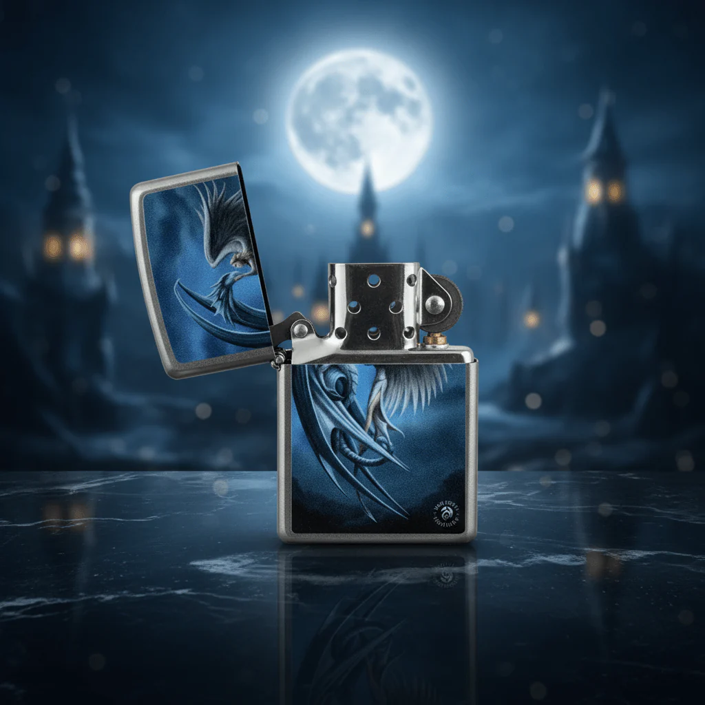 Zippo Silver Flip Top Refillable Metal Lighter Anne Stokes Collection Design  Fantasy Art 6×4 cm - Image 4