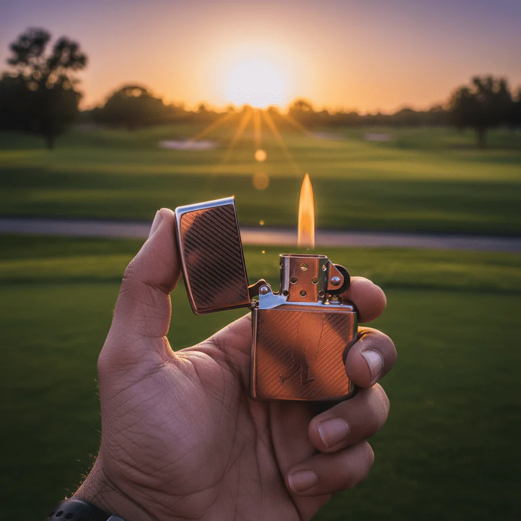 Zippo Silver Flip Top Refillable Metal Lighter Golfer Sports Artwork Windproof 6×4 cm - Image 3