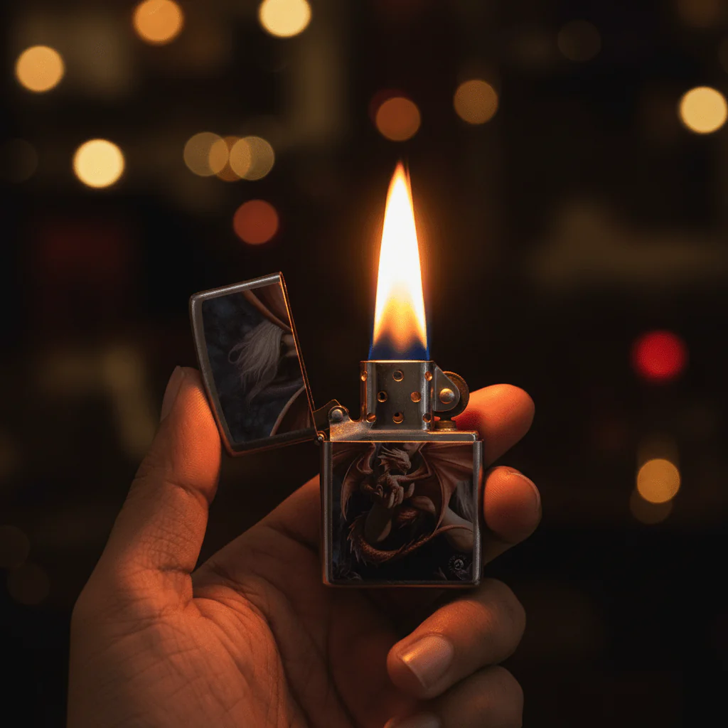Zippo Silver Metal Lighter with Anne Stokes Fantasy Collection Design Flip-Top Refillable (6×4 cm) - Image 2