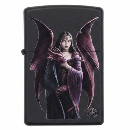 Zippo Silver Metal Lighter with Anne Stokes Fantasy Collection Design  Flip-Top Refillable (6×4 cm)