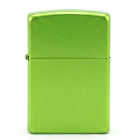 Zippo Solid Green Metal Flip-Top Refillable Pocket Lighter, Classic Windproof Design (6×4 cm)