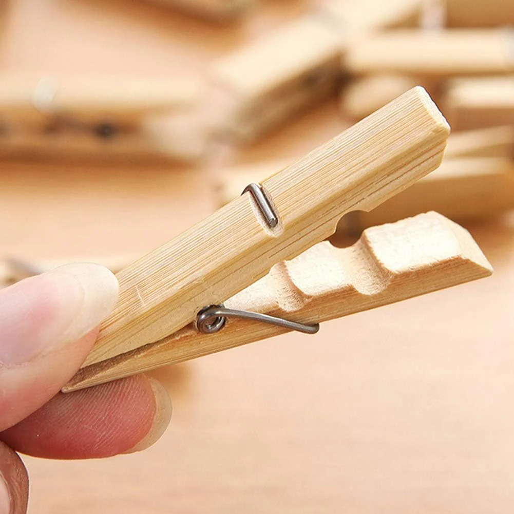 Ziranlin Wooden Cloth Clips (48-Piece Set) - Image 2