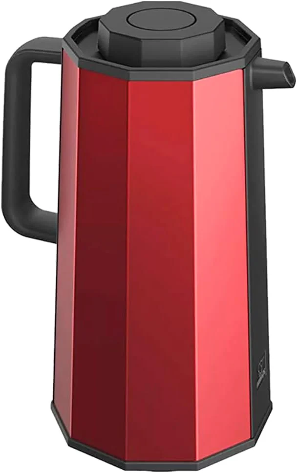 Zojirushi Ah-Eae10Ra Glass Vacuum Thermos Flask Carafe, 1.0 Liter, Red